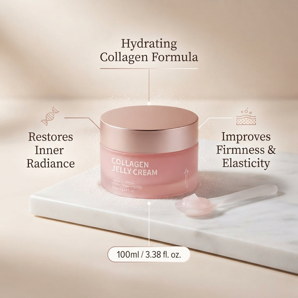 Aymart Collagen Jelly Cream 100ml – Hydrating Face Moisturizer for Radiant Firm Skin Elasticity Anti Aging Skincare Jar