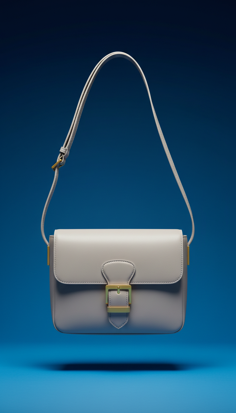 Signature leather crossbody bag with magnetic closure