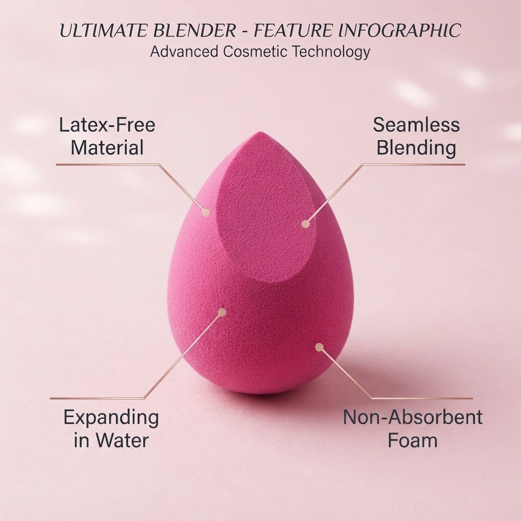 Aymart 5 Pcs Makeup Beauty Sponge Set – Soft Pink Latex Free Foundation Blending Sponges for Liquid Powder Cosmetics