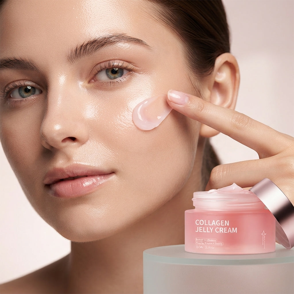 Aymart Collagen Jelly Cream 100ml – Hydrating Face Moisturizer for Radiant Firm Skin Elasticity Anti Aging Skincare Jar