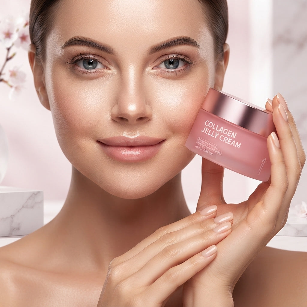 Aymart Collagen Jelly Cream 100ml – Hydrating Face Moisturizer for Radiant Firm Skin Elasticity Anti Aging Skincare Jar