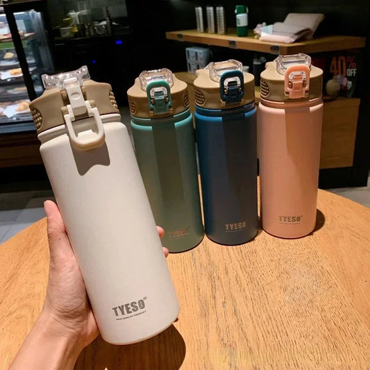 Thermos Bottle With Straw Stainless Steel Car Thermal Cup Sports Water Bottles Keeps Cold and Heat Thermal Mug