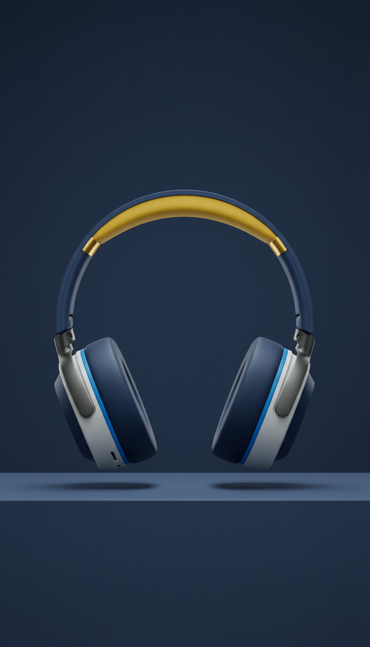 Luxury wireless headphones with carbon fiber accents